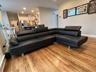 Luxury Leather sectional sofa with Headrest, View more