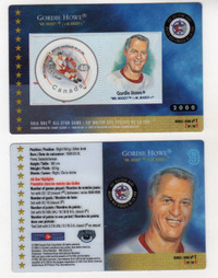 CARTE DE HOCKEY GORDIE HOWE POSTE CANADA TIMBRE PLASTIFIÉ