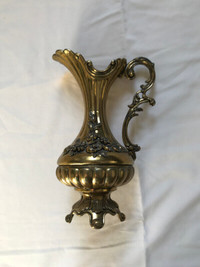 Vintage Solid Brass Pitcher - Made Italy