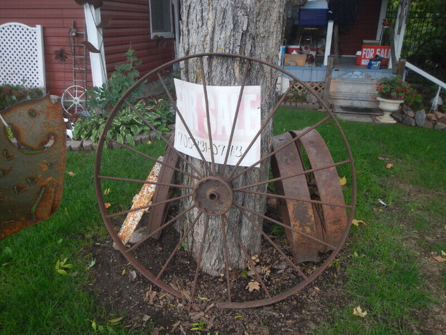 Antique Steel Wheels in Outdoor Décor in Peterborough