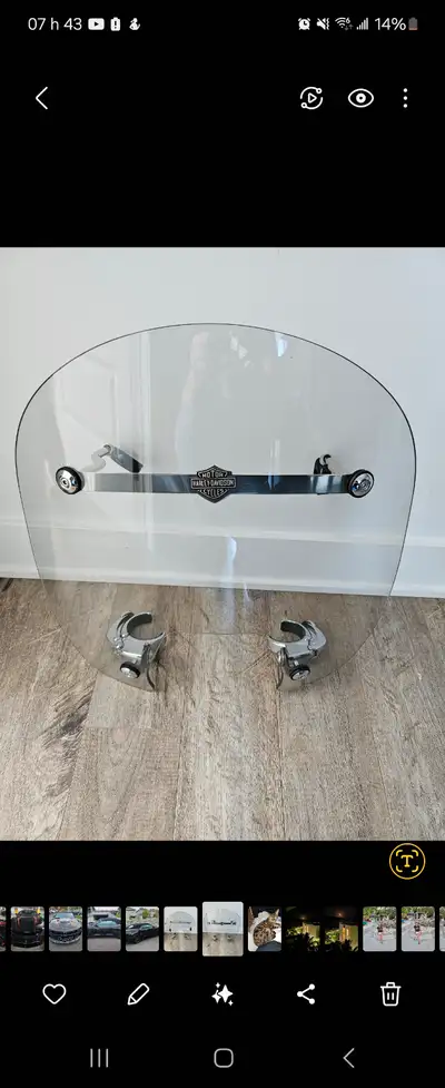 Pare-Brise Harley Davidson Détachable pour Night Rod Spécial de 2012 à 2017 DOT 202 AS6 M19 Demande...