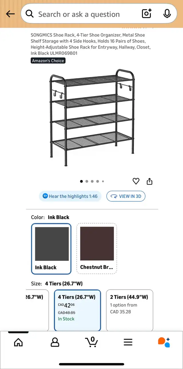Adjustable Shoe Rack Organizer with Hooks – Steel Frame in Storage & Organization in Oshawa / Durham Region - Image 8
