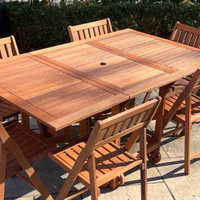 Wood Dining Table (Foldable) for outdoor or indoor  - 6-chairs 