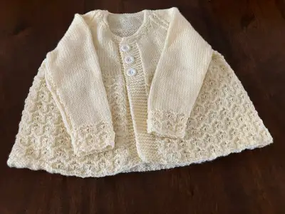 Newborn hand knit sweater, View more