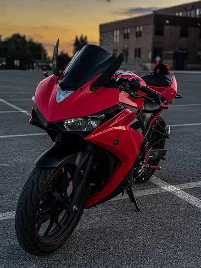 This is my 2015 Yamaha R3 Perfect beginner bike! READ DESC. The bike has.. - Aftermarket fairing kit...