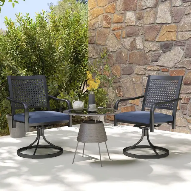 Patio Swivel Chairs with Cushion, Outdoor Swivel Rocker  in Patio & Garden Furniture in Markham / York Region - Image 11