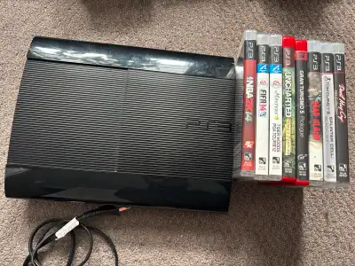 PS3 super slim 500 gb with games!, View more