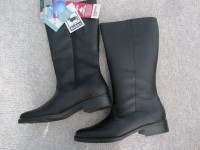 Brand New Ladies Black Waterproof Leather Boots - Size 10N