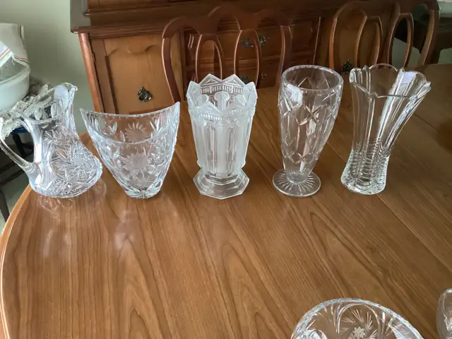 CRYSTAL VASES, PITCHER GLASS VASES DISH. 593 in Home Décor & Accents in Calgary - Image 3