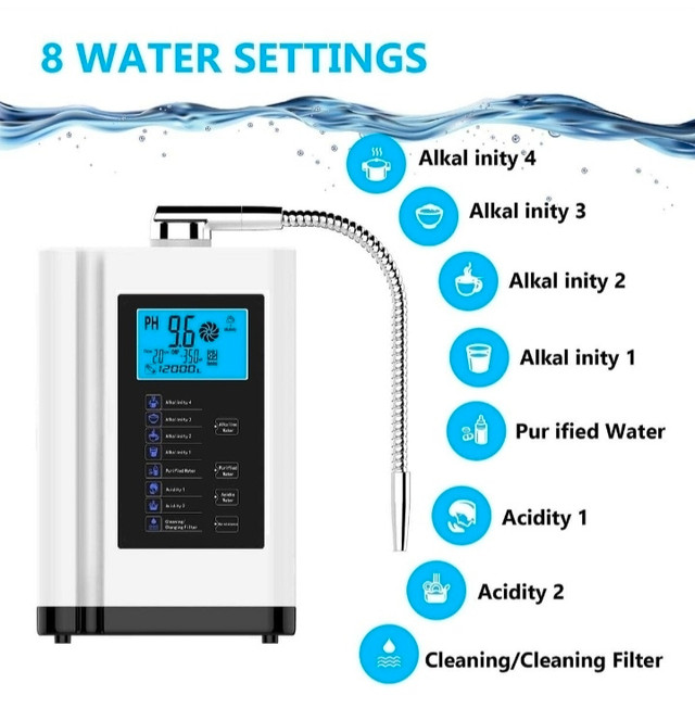 Loniseur d'eau alcaline, pH 3,5-10,5, système de filtration  dans Santé et besoins spéciaux  à Laval/Rive Nord - Image 2