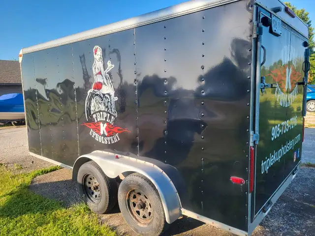 enclosed trailer. motorcycle trailer. 7x14 2008 Carm trailer.   in Cargo & Utility Trailers in St. Catharines - Image 4