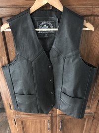 Leather motorcycle vest 