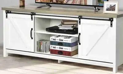 wooden tv stand with storage, View more