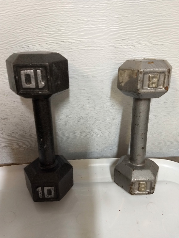Cast Iron dumbbells from 2 1/2 lbs.  - 10 lbs. each in Exercise Equipment in Hamilton