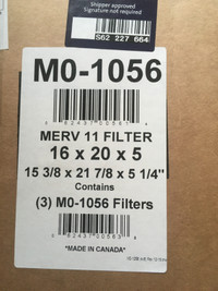 Furnace filters 16x20x5  Merv 11