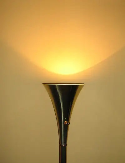 Vintage Mid Century Brass Torchiere Floor Lamp by Laurel Lamp Co, View more