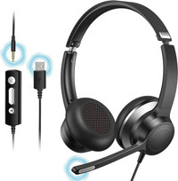 KLYLOP USB Headsets Microphone for PC, Stereo Computer USB Wired