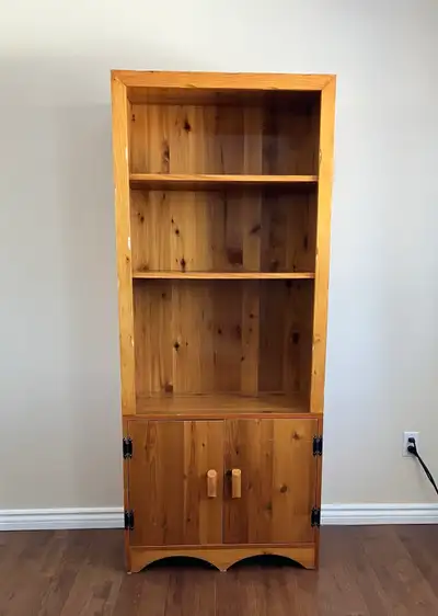 Wooden Bookshelf with Closed Compartment on the Bottom, View more