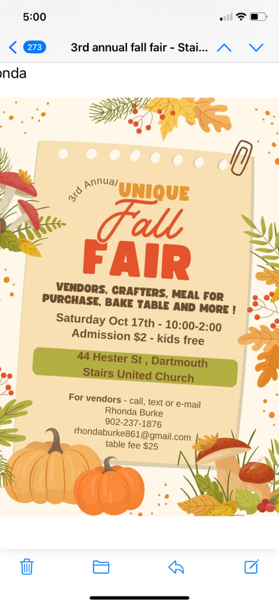 Vendors needed Oct 17th Fall Fair Dartmouth, View more