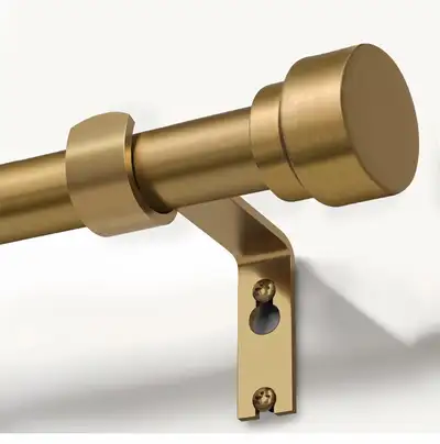 Warm Gold Curtain Rods for Windows 16” to 120” Adjustable Length, View more