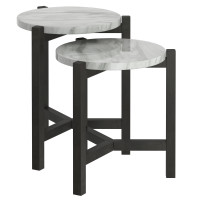 WINTER SPECIAL SALE IS ON FOR TWO ACCENT NESTING TABLE IN GREY.