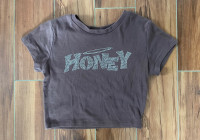 “Honey” Brown Cropped T-Shirt