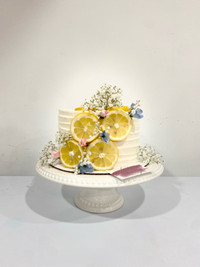 Baby shower cake, lemon cake, gender reveal cake 