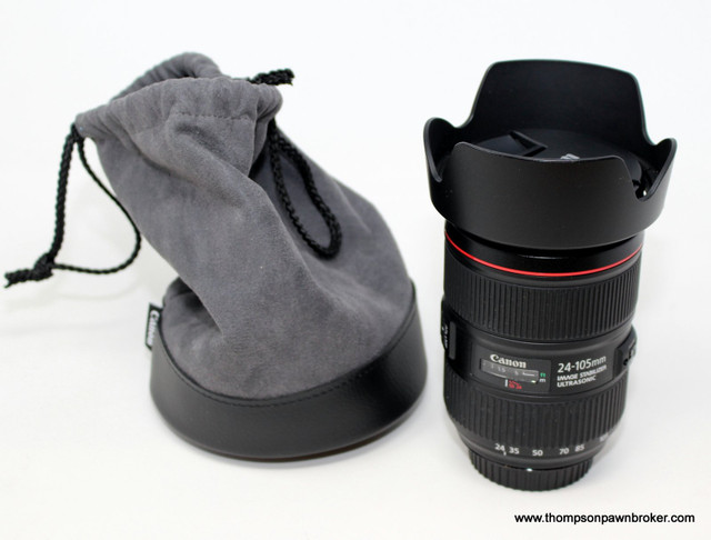 CANON 24-105MM CAMERA LENS & BAG (F/4L IS II USM) in Cameras & Camcorders in Hamilton - Image 3