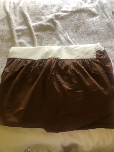 Brand new double bed  brown bed skirt , View more