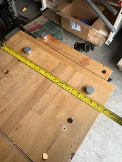 Beaver woodworking bench, missing one Vise has some cuts in the top. Otherwise works fine just need...