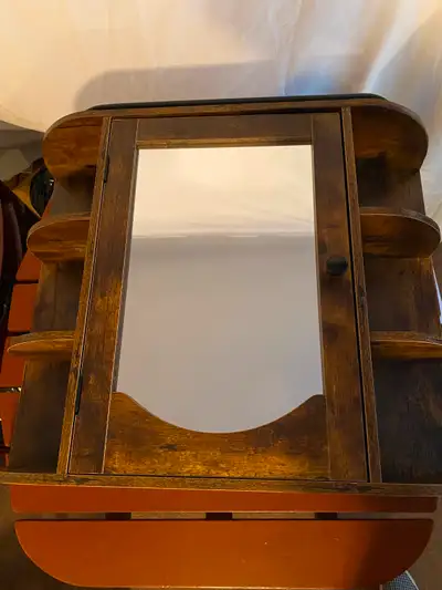 Beautiful Bathroom Vanity with Mirror with 6 side shelves with 1 shelf inside Beautiful handle comes...