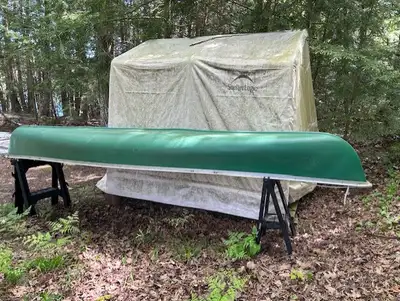 This canoe is 13 feet long and has been made with a composite Kevlar compound. It was purchased appr...