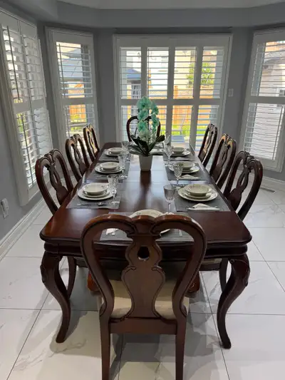 Solid Wood Dining Table - 8 Chairs Included for Free, View more