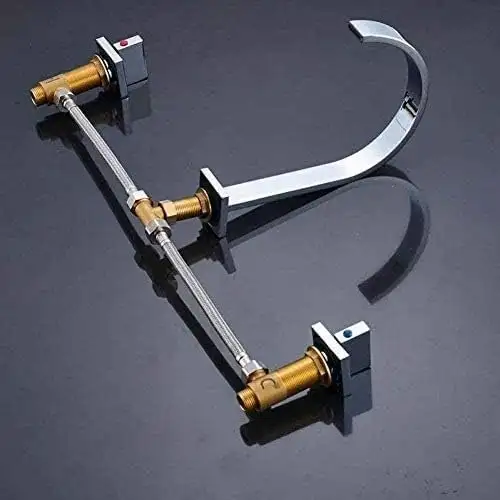 Kitchen Taps Faucet Modern Waterfall Spout Sink Faucet Double Ha in Plumbing, Sinks, Toilets & Showers in Gatineau - Image 5