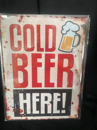 New Cold Beer Tin Sign