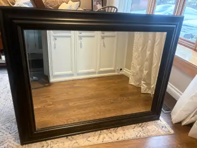 Large wood framed mirror, View more