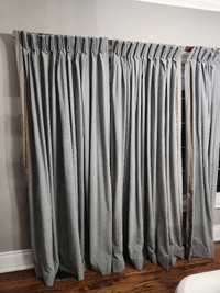 Reduced Grey chenille fabric lined curtains