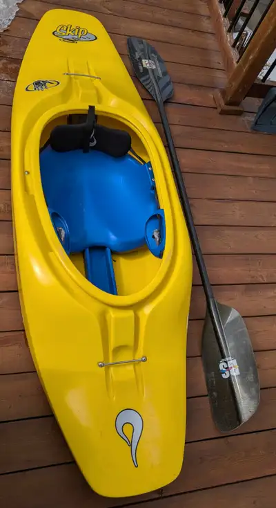 Liquidlogic Skip whitewater kayak with BG Big Spoons carbon paddle. Normal wear and tear, but boat f...
