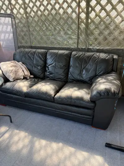 Deux safas en cuir noir, View more