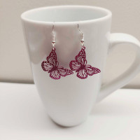 Pink Butterfly Earrings 