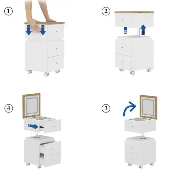 White Lift Makeup Vanity Desk with Flip-Top  in Desks in Markham / York Region - Image 6