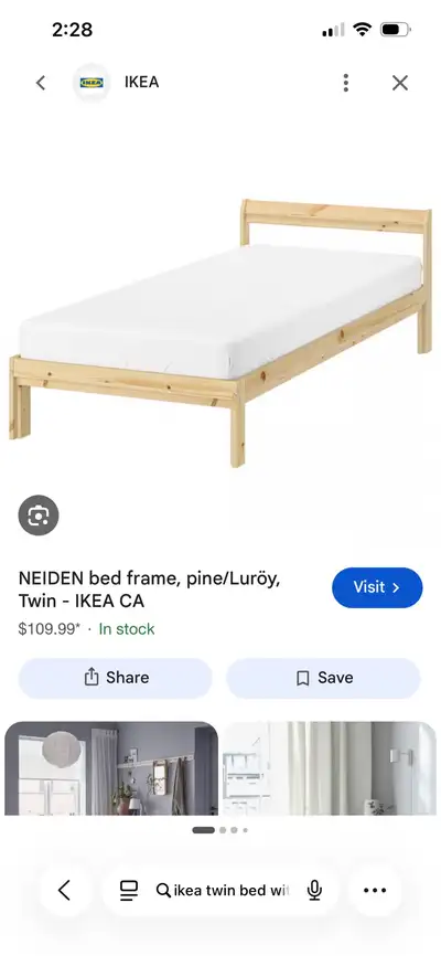 Twin bed frame with mattress , View more