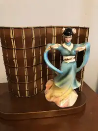 Vintage TV Lamp Asian Lady