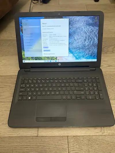 HP 15” Elitebook laptop with 12GB RAM and 256GB SSD. AMD processor and Radeon graphics.