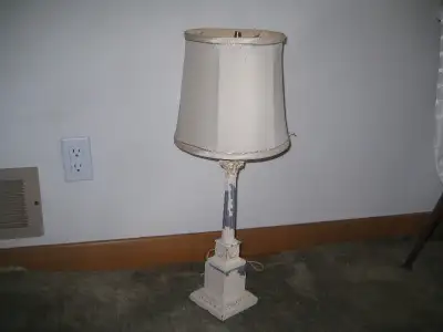 ANTIQUE METAL POST TABLE LAMP, View more