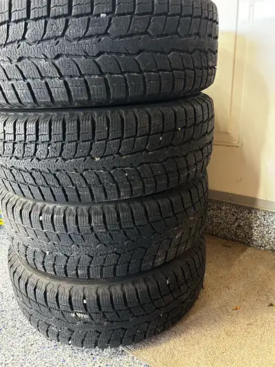 I'm selling a set of four winter tires mounted on steel wheels, size 215/60R16. These tires have pro...