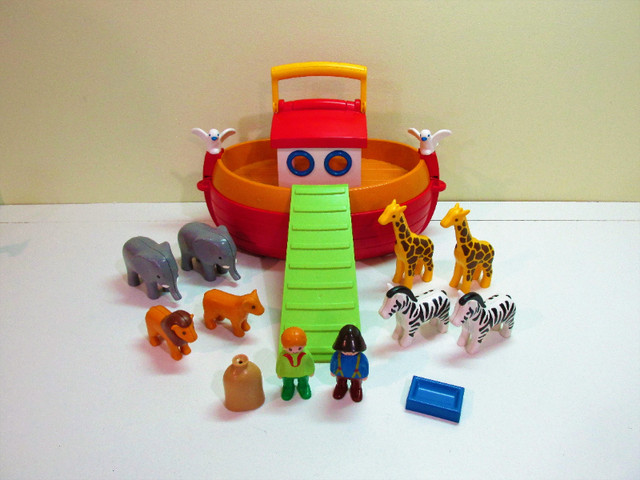 Playmobil 1-2-3- : Arche de Noé...COMPLÈTE FIGURINES D'ORIGINES | Jouets et  jeux | Sherbrooke | Kijiji