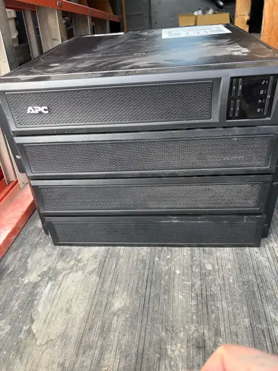 For sale is a used APC UPS model SMX3000LVNC Previously used in a server rack. Unit suggested the ba...