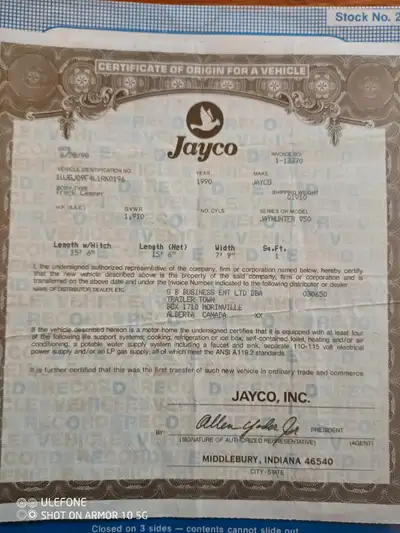Jayco 1990 8 foot box camper