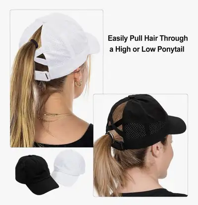 B20 / NEW - 2 Pack Ponytail Hat, Criss Cross Baseball Cap, View more